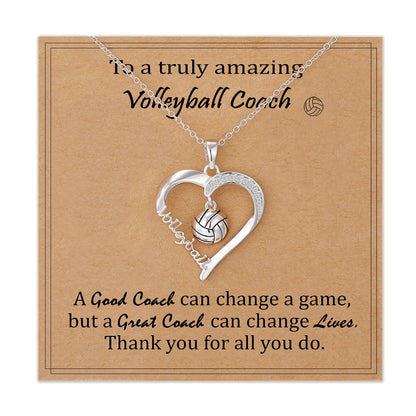 Volleyball/Softball/Basketball/Baseball Necklace Gifts for Girls, Sport Accessories Birthday Christmas Jewelry for Her 16+3 Inches