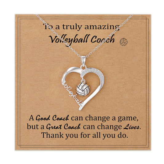 Volleyball/Softball/Basketball/Baseball Necklace Gifts for Girls, Sport Accessories Birthday Christmas Jewelry for Her 16+3 Inches