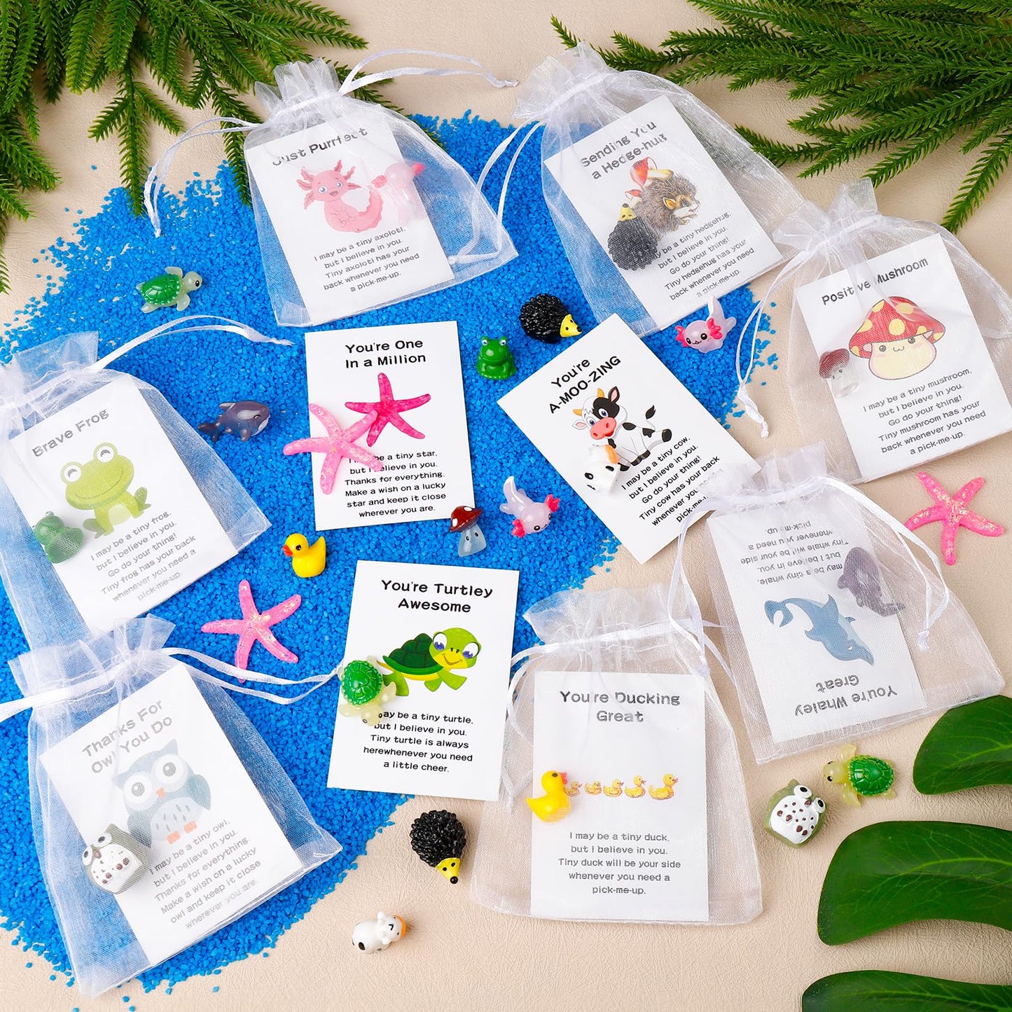100 Set Employee Appreciation Gifts Bulk for Coworkers Staff - Teacher Appreciation Bulk Resin Gifts for Office Volunteer Staff Thank You Gift Set with Inspirational Note Cards