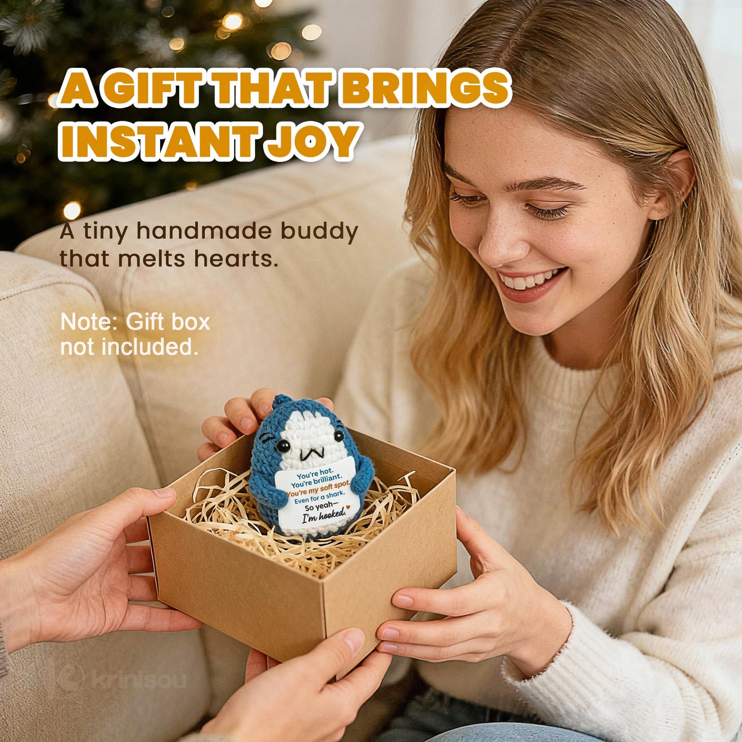 Funny Romantic Shark Gifts for Boyfriend Girlfriend, Cute Anniversary Valentine’s Day Birthday Present, Unique Love Gift for Her Him Husband Wife Couples