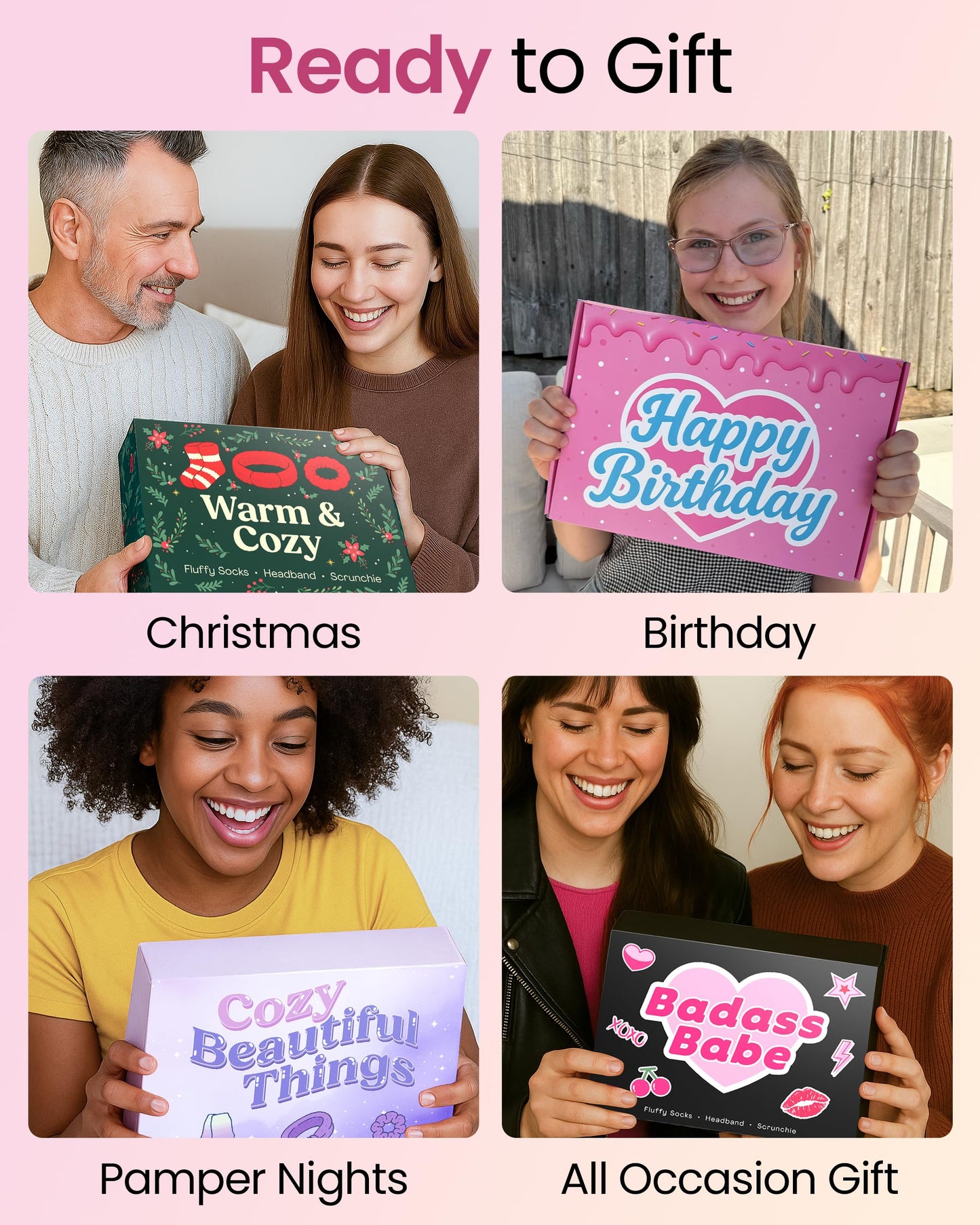 Lily England Cozy Self-Care Gift Set - Teen Girl Gifts Trendy Stuff with Soft Fluffy Socks, Headband & Scrunchie - Gifts, Birthday & Fun Stocking Stuffers for Teen Girls & Tweens