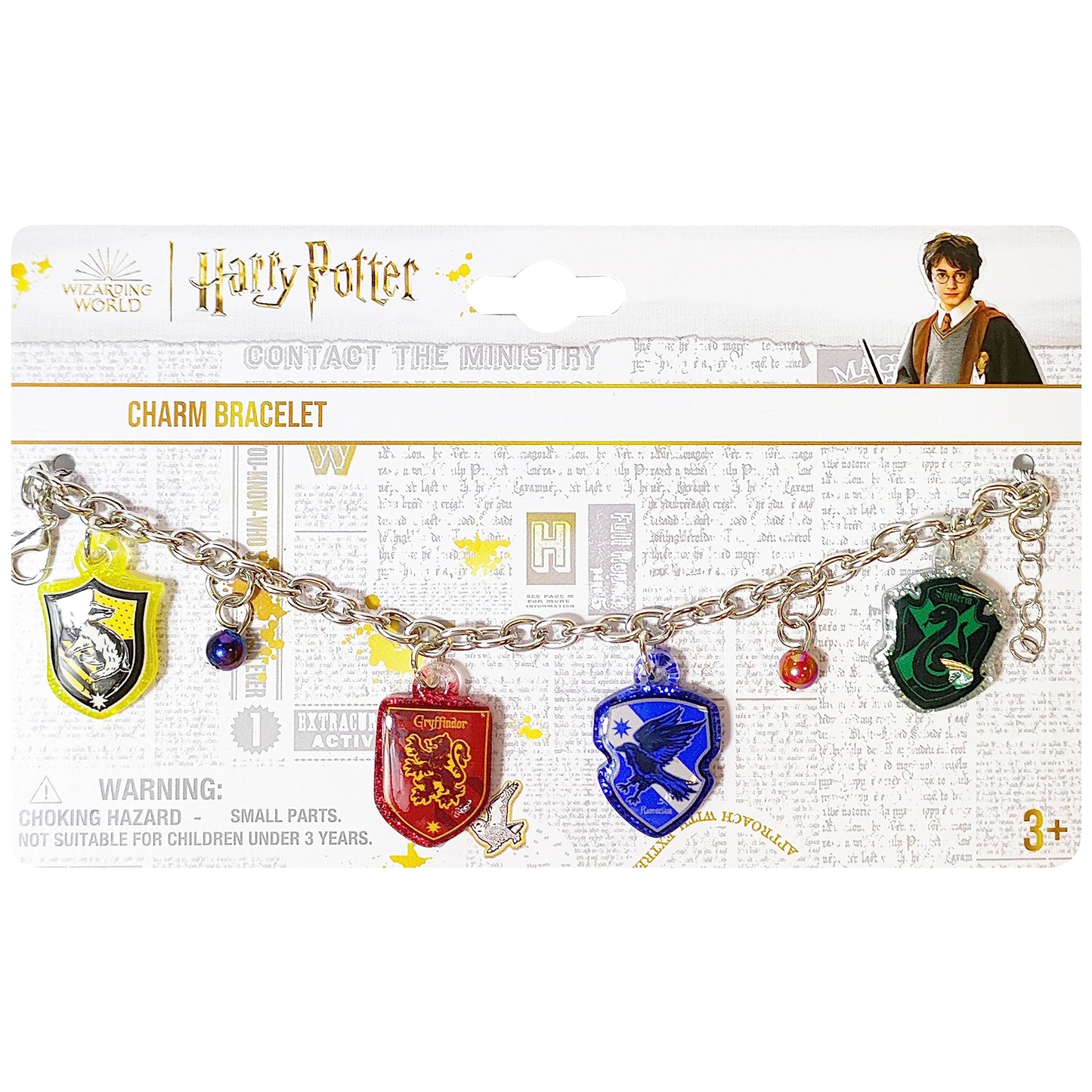 LUV HER Harry Potter 7" Bracelet with 4 Metal Charms, for Boys and Girls, Ages 3+