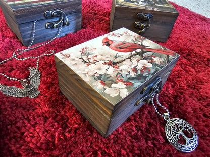 RK Collections Cardinal Trinket Box Small Jewelry Keepsake Box | Bird lovers Gift Idea, Animals Ornaments for Girls, Women, Gift Idea, for Home Décor (3CRS)