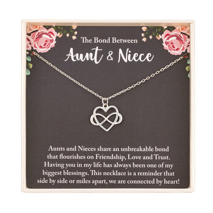 RareLove Aunt Gifts - Niece Gifts from Auntie 925 Sterling Silver Tiny Infinity Heart Necklaces for Women,Aunt Niece Necklace