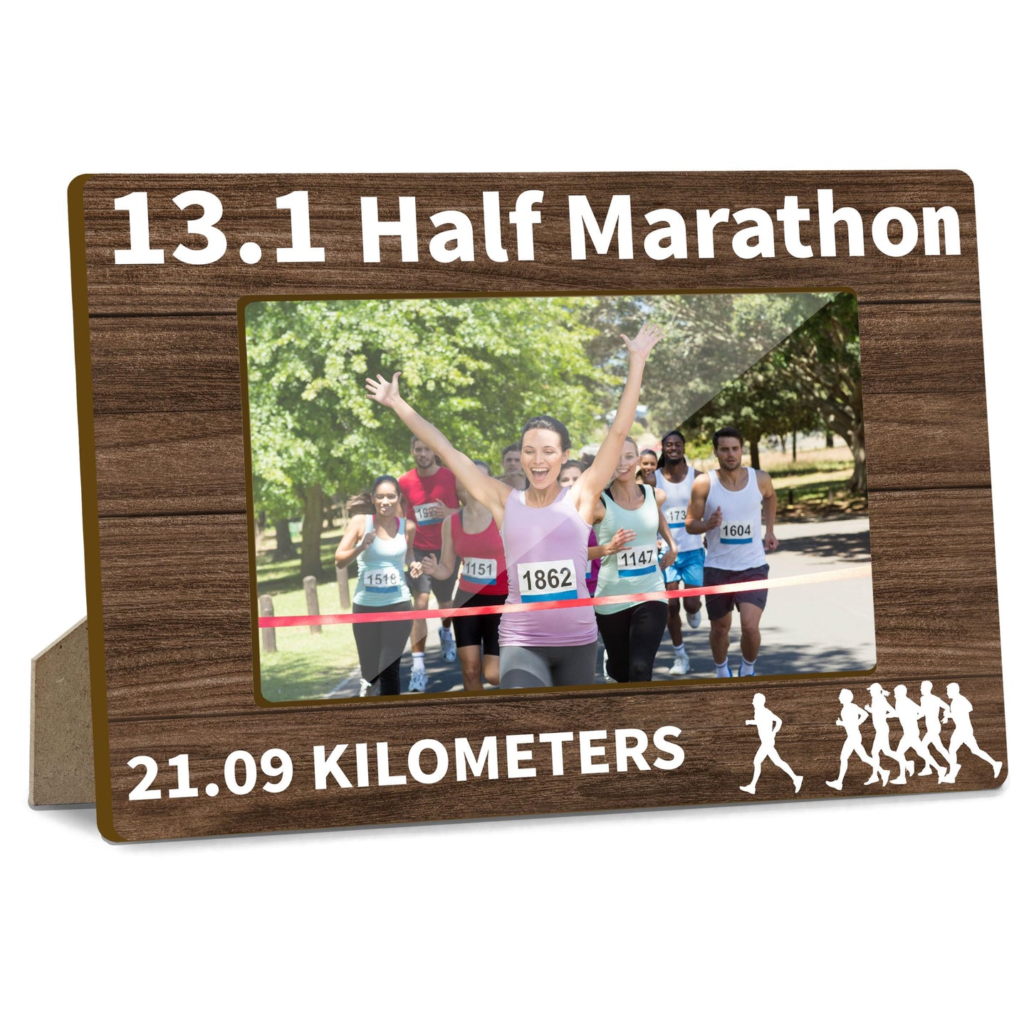 Runner Picture Frame, Half Marathon Gifts for Women Men Running Photo Frame Keepsake, Birthday Christmas Gifts for Runners Home Office Desktop Decoration -009