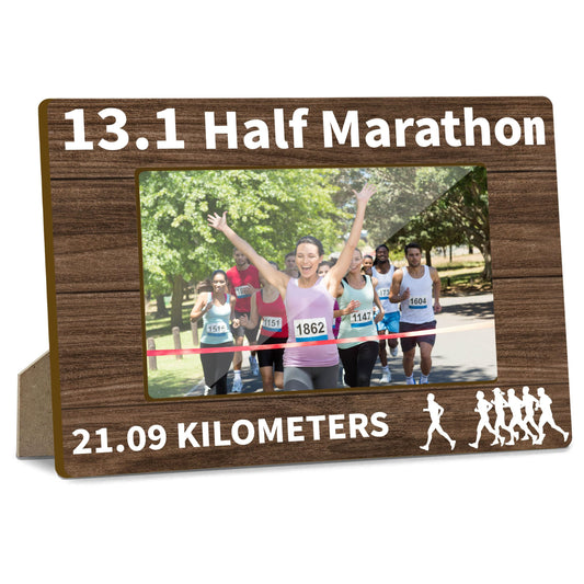 Runner Picture Frame, Half Marathon Gifts for Women Men Running Photo Frame Keepsake, Birthday Christmas Gifts for Runners Home Office Desktop Decoration -009