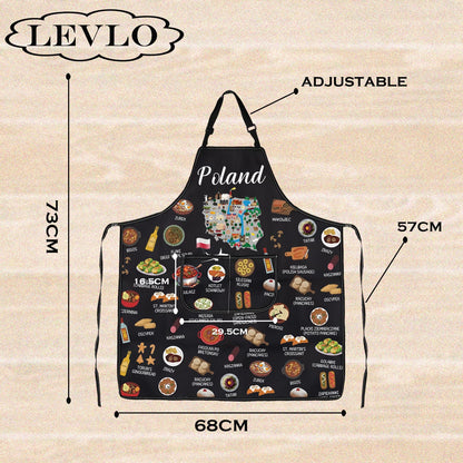 Poland Country Map Europe Cuisine Lover Kitchen Apron Mom Dad BFF Polish Food Cooking Travel Apron