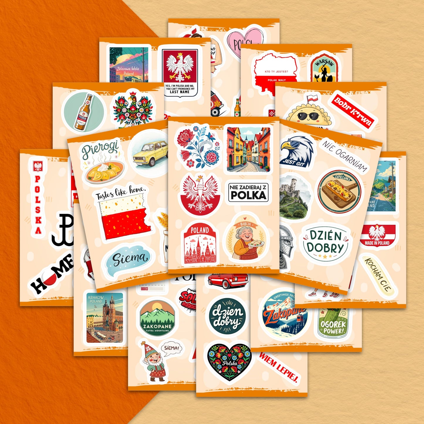 100Pcs Poland Stickers for Luggage, for Water Bottle, Polish Flag Stickers Small- Poland Party Supplies, Polish Gifts - Gift for Women & Men