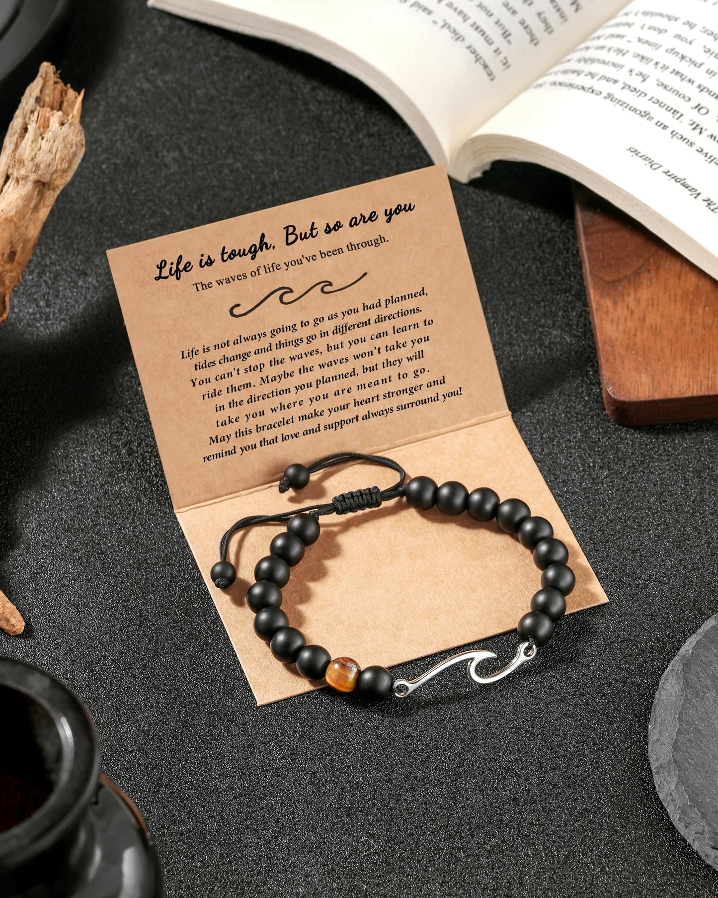 Tarsus Inspirational Gifts for Women Men, Through The Waves of Life, Life is Tough but so are You, Encouragement Bracelet Thoughtful Gifts for Friend Sister Coworker...