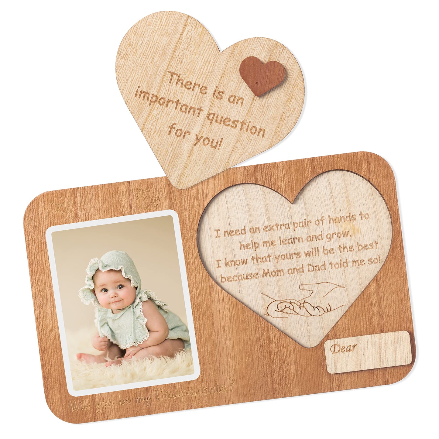 Godparents Proposal Gift Picture Frame, Will You Be My Godparents Photo Frames Announcement Baptism Christmas Christening Gift from Godchild