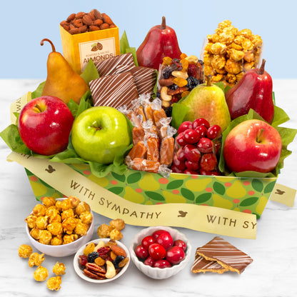 A Gift Inside Sympathy Orchard Delight Fruit and Gourmet Gift Basket