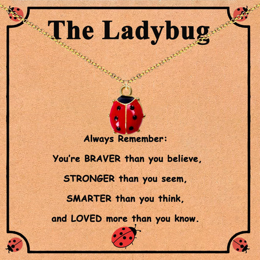 Ladybug Necklace for Women Girls Ladybug Charm Jewelry Ladybug Lover Gifts Ladybug Good Luck Gifts for Mom Daughter Granddaughter Niece Best Friends