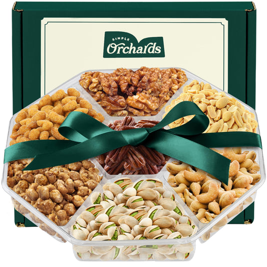Fathers Day Nuts gift Basket - With a Variety of Freshly Roasted Nuts - Beautifully Packaged Gift Baskets for Woman, Easter Gift Basket for Him.