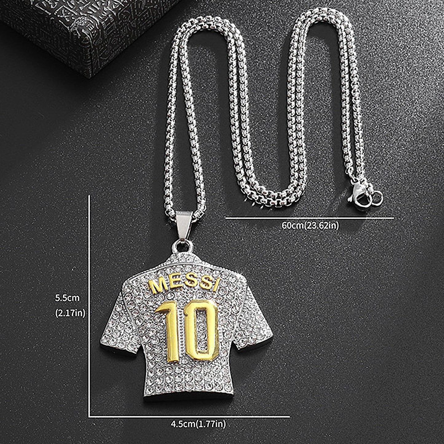 Soccer Jersey 10 Necklace, Number 10 Soccer Jersey Pendant Necklace, Titanium Steel Necklace Pendant, Football Gifts for Miami Fans