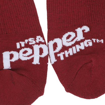 Bioworld Dr Pepper Classic Logo Maroon Men’s Athletic Crew Socks