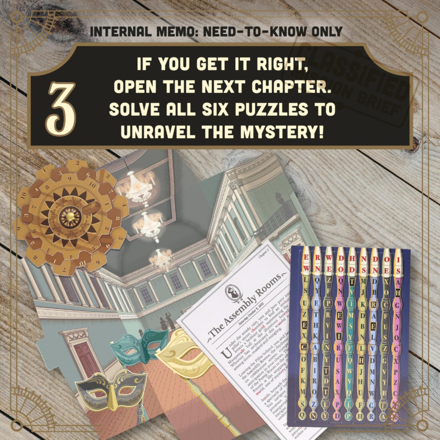 Ridley's Timescape: Jane Austen- Escape Room Game - Travel Back in Time to Help Jane Solve the Crime -Re-Playable and Re-Giftable - Date Night Favorite - 1+ Players for Ages 12+ and 90 Minute Playtime