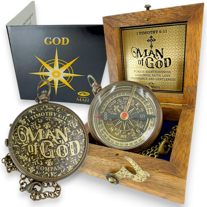 Handmade Religious Brass Compass Gift with Engraved & Embossed Faith Messages – Inspirational Christian Religious Gift Keepsake for Baptism, Confirmation, Christening, First Communion or Christmas