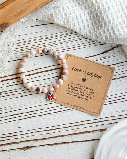 Lucky Ladybug Bracelet Good Luck Charms Gifts for Women with Message Card, Luck Will Always Stay by Your Side