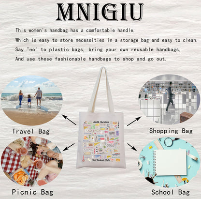 MINIGIU North Carolina Tote Bag - Perfect for Trips and Moving Gift
