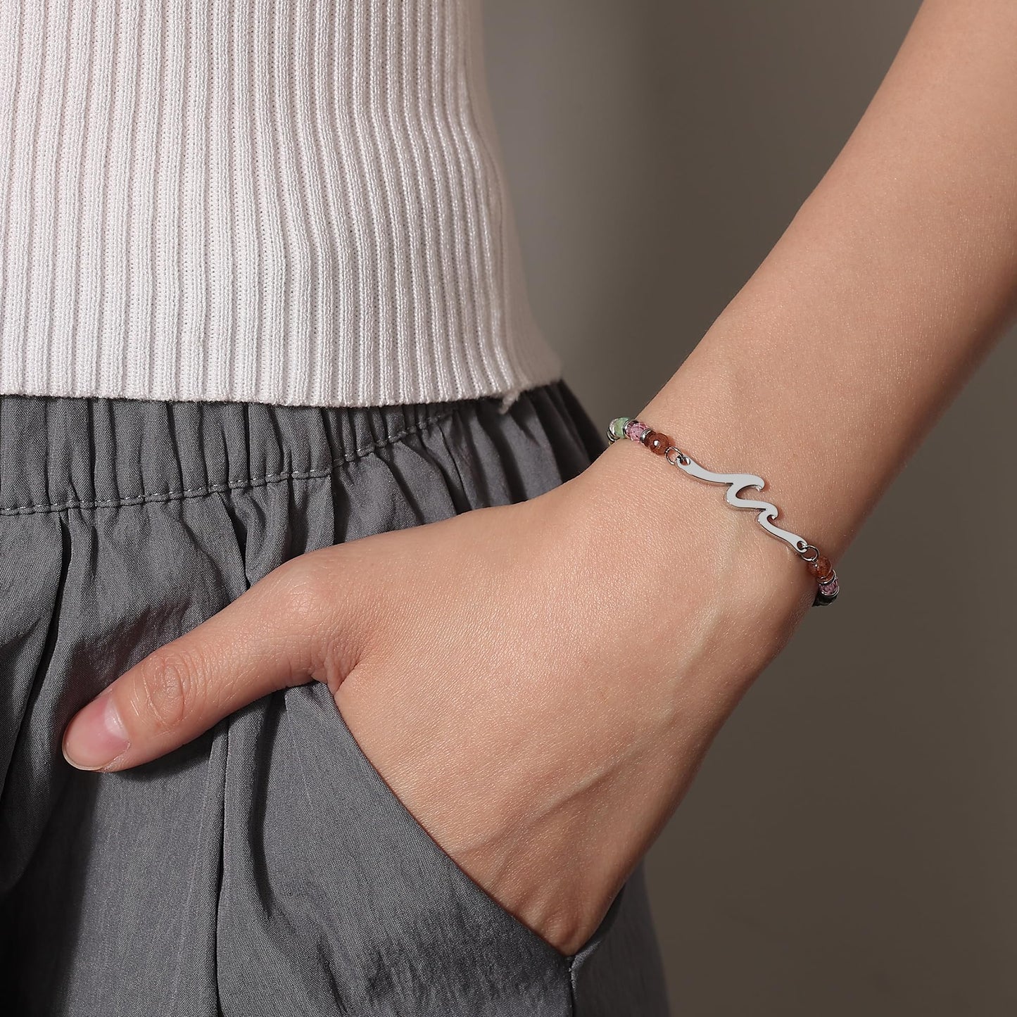 TONY & SANDY Friend Gifts for Women, Unique Birthday Gifts for Women, Sister Gift from Sister, Wave Bracelet, Christmas Graduation Mothers Day Gift for Her, Bestie Friendship Bracelets