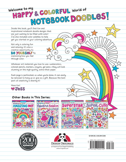 Notebook Doodles Go Girl!: Coloring & Activity Book (Design Originals) Inspiring Designs and Positive Quotes for Women and Tween Girls Ages 8 and Up, on Extra-Thick Perforated Paper