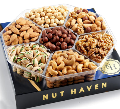 Fathers Day Nuts Gift Basket - Assortment of Roasted Salted Gourmet Nuts - Food Gift Box for Dad, Him, Husband, Christmas, Father's Day, Mother's Day, Sympathy, Family, Men & Women