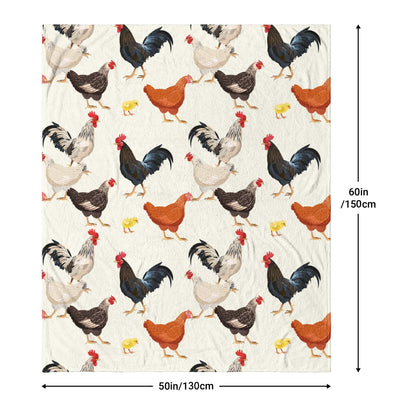 Chicken Gifts for Women, Cute Chicken Blanket for Adults, Soft Fuzzy Plush Throw Mom Blanket, Chickens Decor with Rooster Design, Gifts for Mothers Day White Elephant, 50 x 60 Inches