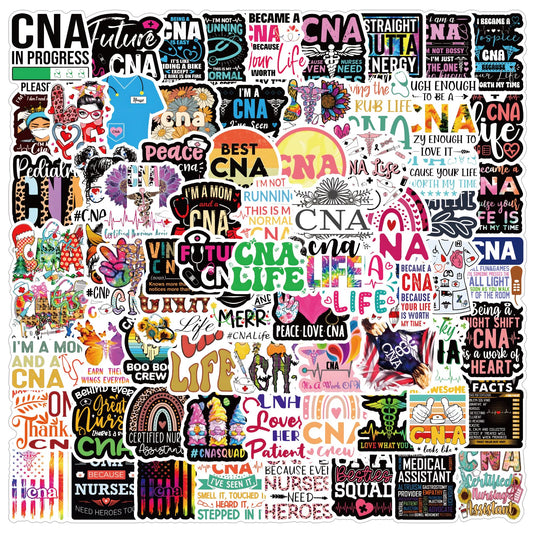 120Pcs CNA Stickers Pack, Life Aesthetic Vinyl Waterproof Sticker Decals for Water Bottle,Laptop,Phone,Skateboard,Scrapbooking,Bumper Choice for Fans for Party Supply…
