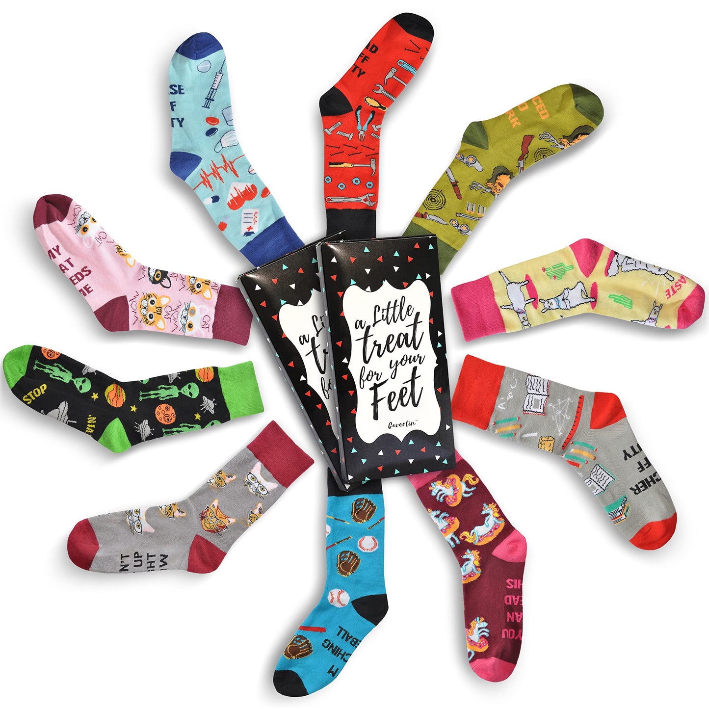 Cavertin Women's Mom Grandma Retirement Dentist Teacher Nurse Socks with Gift Box Gifts for Her
