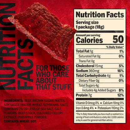 Jack Link's Teriyaki Beef Jerky Multipack - (5 Pack) 0.625 oz Bags - Ready to Eat Real Meat Protein Snacks - 7g Protein per Serving - Made with 100% Real Beef