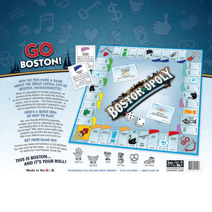 Late for the Sky Boston-Opoly Boston Board Game – Property Trading City Edition for Families & Adults, 2–6 Players, Opoly-Style Strategy with City Landmarks, Educational Party Game