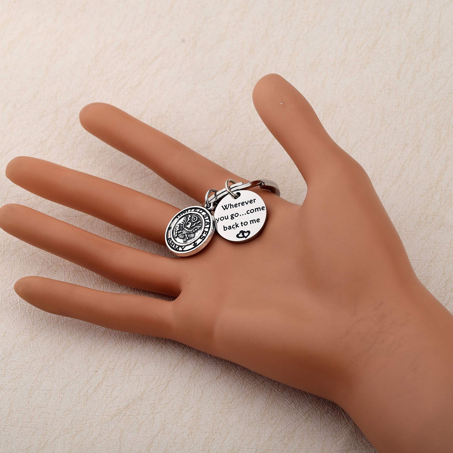 AKTAP Wherever You Go Come Back to Me Graduation Gift Dad Husband Gift Key Ring Deploying Partner Boyfriend Girlfriend