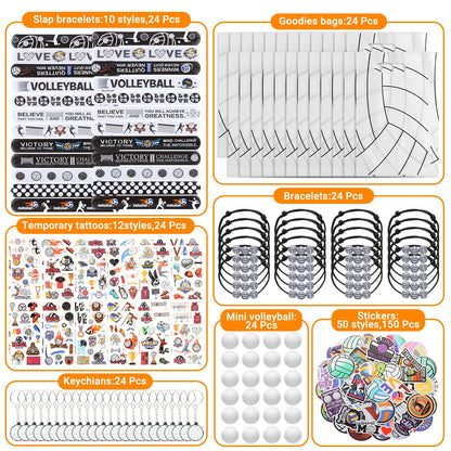 Kolewo4ever 295 Pieces Volleyball Party Favors Supplies Set Bulk Volleyball Goodie Bag Fillers for Sport Party Gifts Bags (Volleyball)