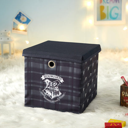 Harry Potter Collapsible Storage Cube with Removable Lid,10” x 10” x 10” Fabric Organizer Bin for Kids Bedroom, Closet or Playroom Décor