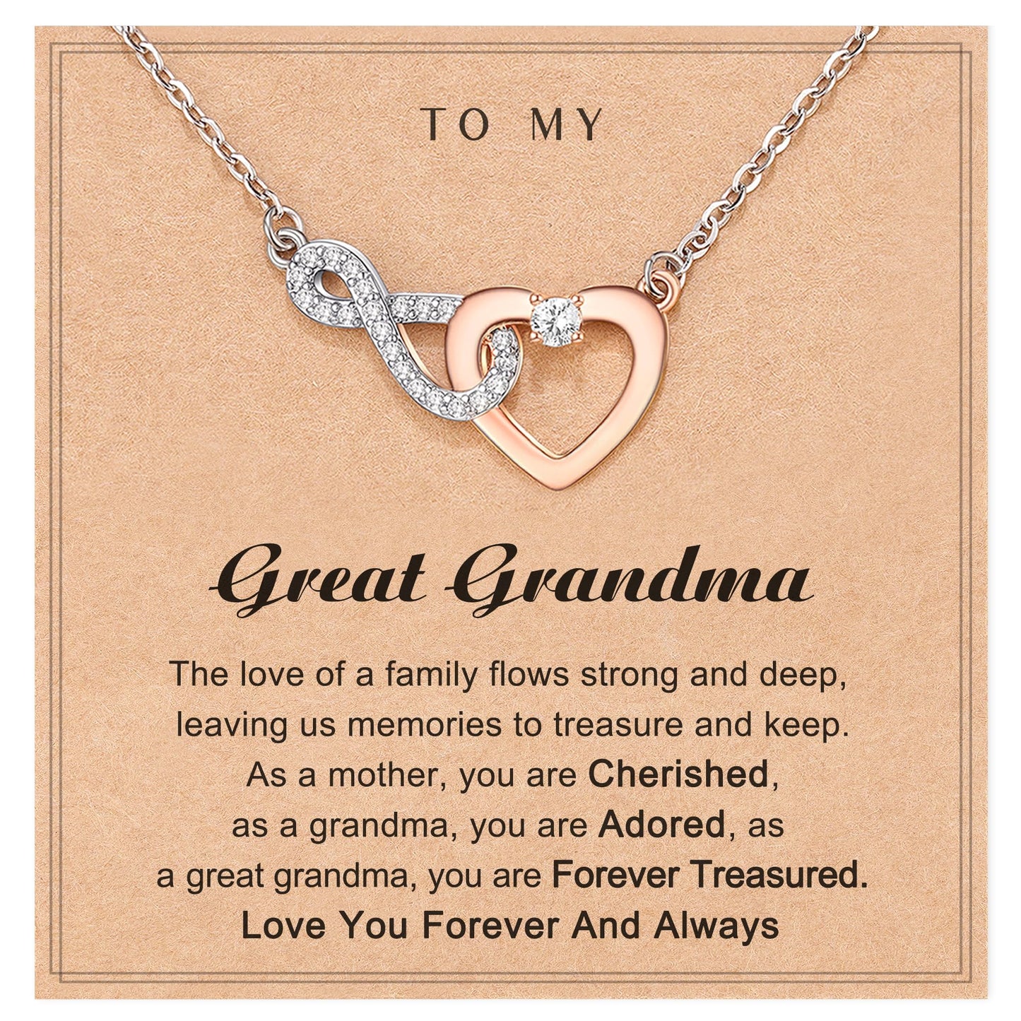 Shonyin Everlasting Heart Necklace for Women Girls Mother (Bonus) Daughter (Sons) Girlfriend Grandma Granddaughter Mother Daughter in Law Sister (in Law) Soulmate Wife Birthday Christmas Gifts