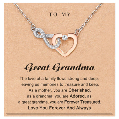 Shonyin Everlasting Heart Necklace for Women Girls Mother (Bonus) Daughter (Sons) Girlfriend Grandma Granddaughter Mother Daughter in Law Sister (in Law) Soulmate Wife Birthday Christmas Gifts