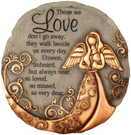 Spoontiques - Garden Décor - Bronze Angel Stepping Stone - Decorative Stone for Garden