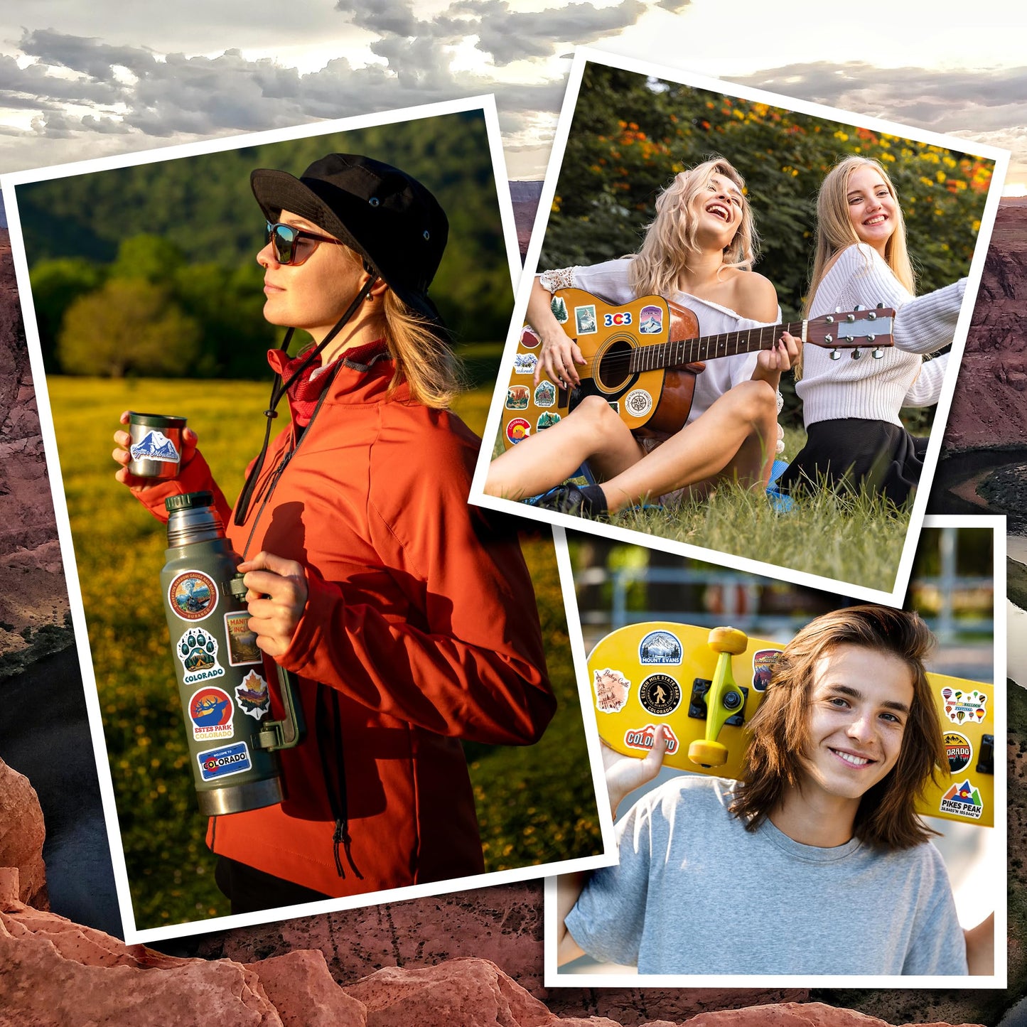 YTSQLER 200 PCS Colorado Stickers, Colorado Souvenirs Stickers for Laptop Water Bottle Suitcase Scrapbook, Vinyl Travel Souvenirs Decals for Adults Women Men
