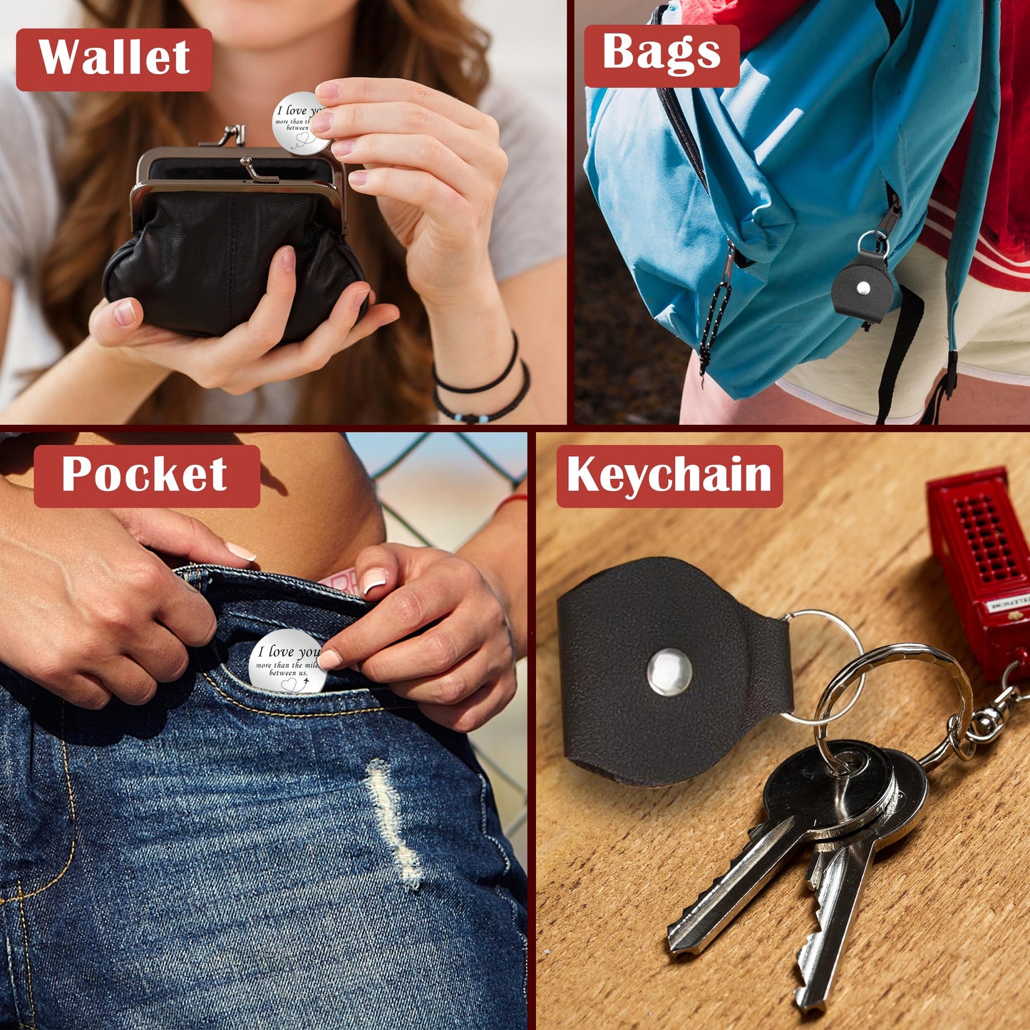 NATSUNO Long Distance Relationship Gifts,Pocket Hug Token For Christian,Christian Keychain,Christian Gift For Women
