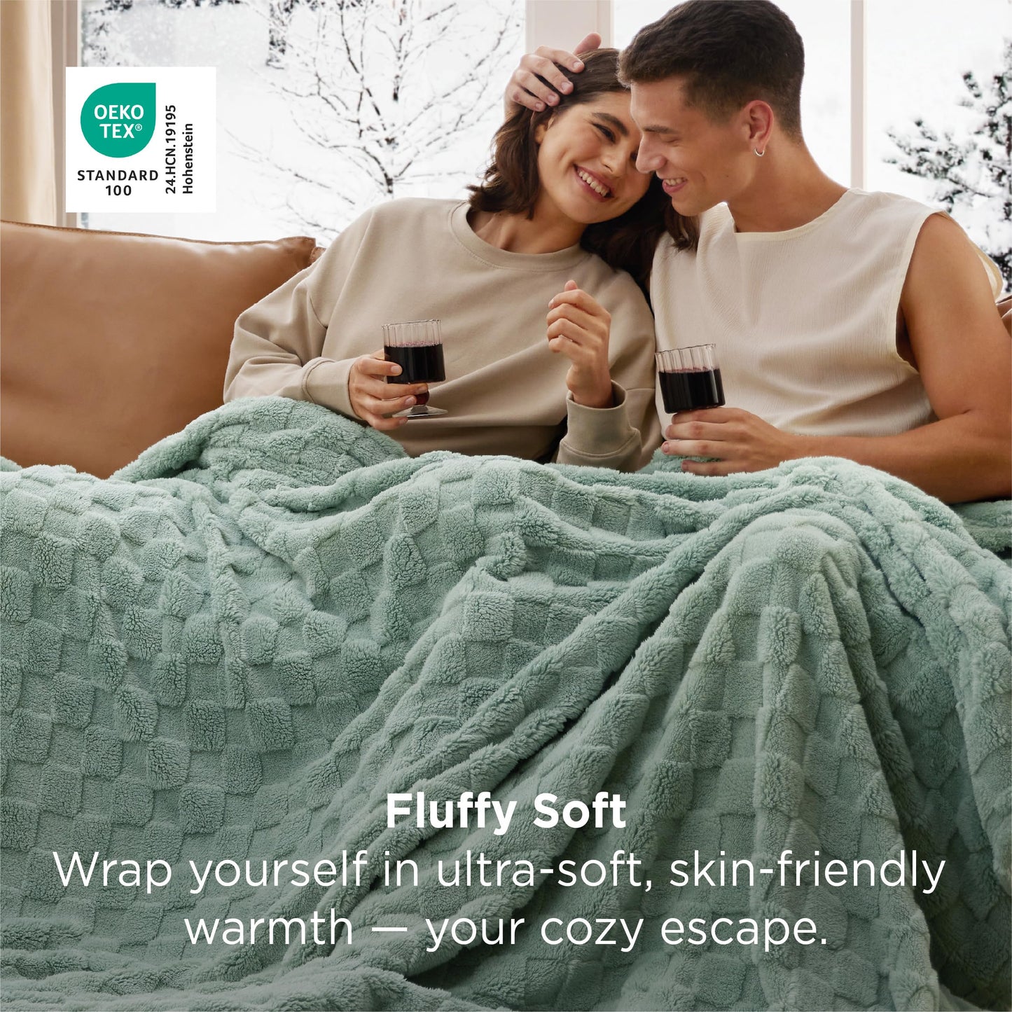 Bedsure GentleSoft Sage Green Throw Blanket for Couch - Checkered Cute Fleece Blankets, Soft Cozy Spring Summer Throw for Bedroom Home Decor Gifts for Girls, Green, 50x60 Inches