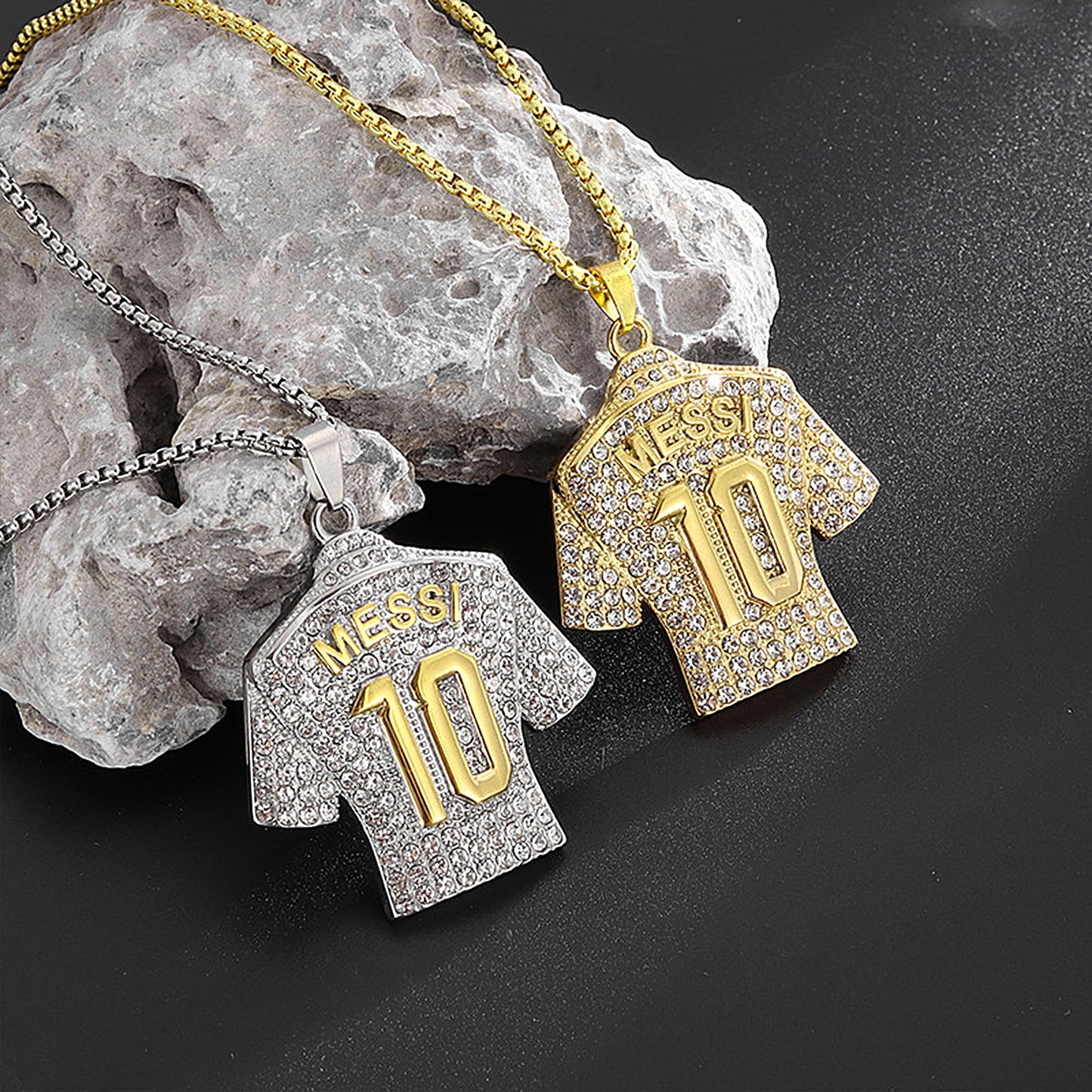 Soccer Jersey 10 Necklace, Number 10 Soccer Jersey Pendant Necklace, Titanium Steel Necklace Pendant, Football Gifts for Miami Fans
