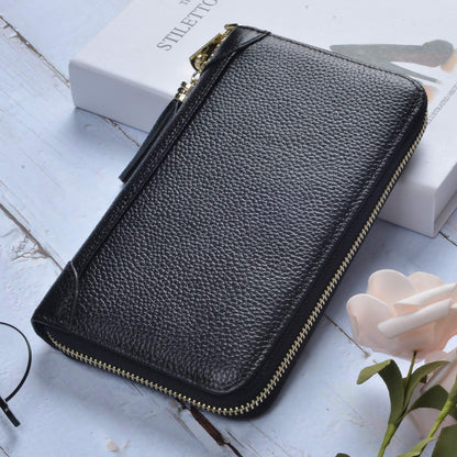 Easyoulife Credit Card Holder Wallet Womens Zipper Leather Case Purse RFID Blocking