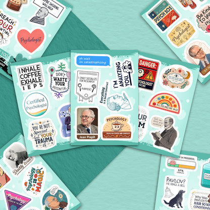 100Pcs Psychology Stickers for Laptop, for Water Botttle - Funny Psychologist Stickers for Therapist - Psychology Party Supplies - Gift for Women & Men