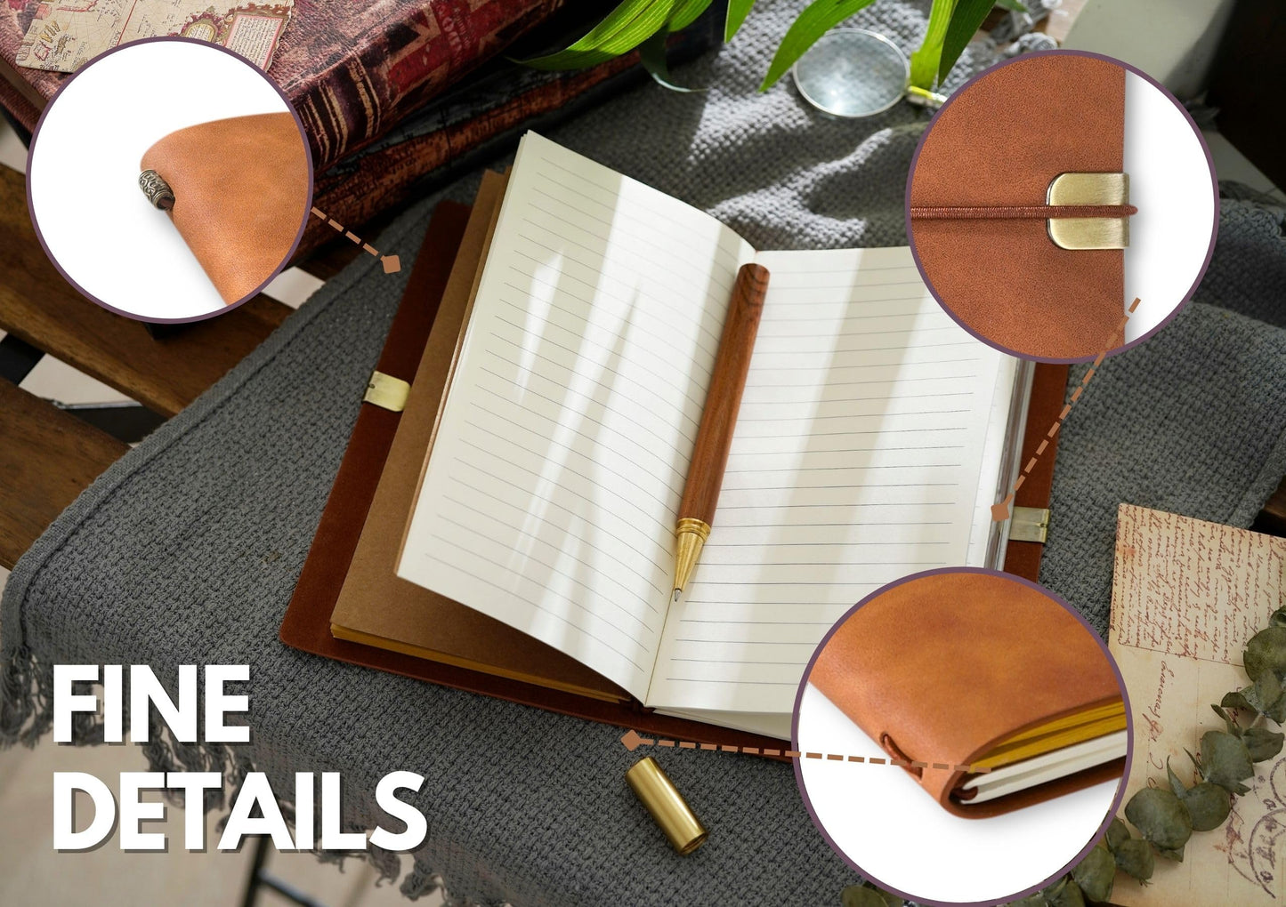 InnoBeta Bonus Daughter Gifts, To My Bonus Daughter Journal Notebook with Pen, Refillable Sketchbook, Travel Diary, Lined Planner, 7x5 Inches, Brown