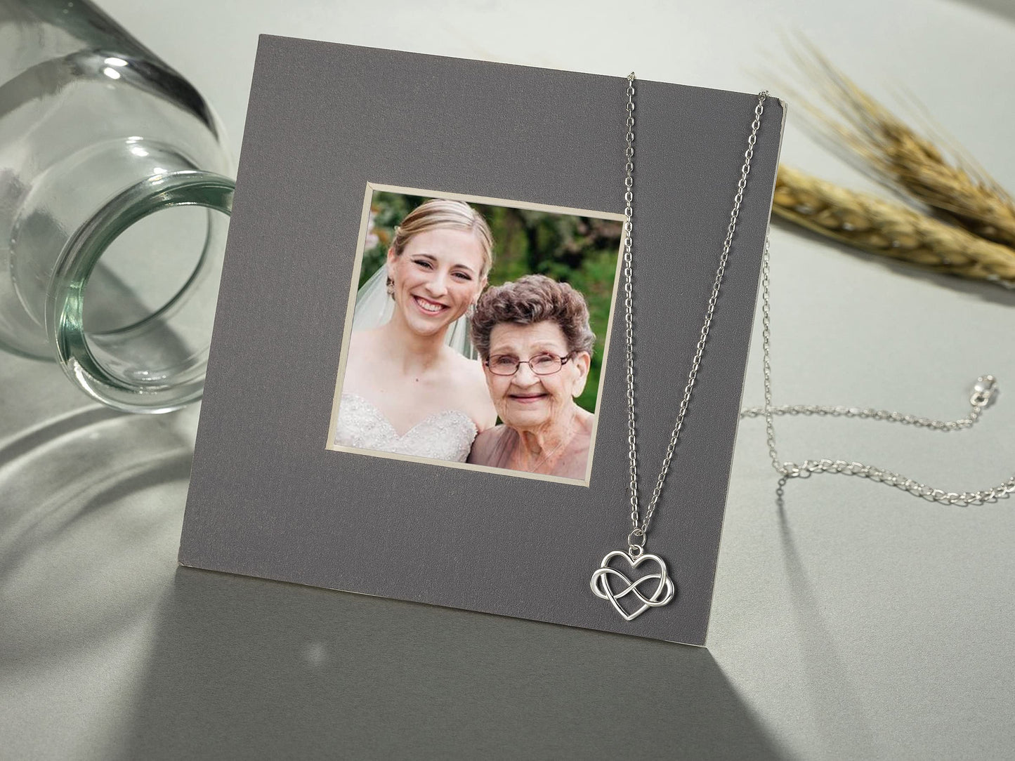 RareLove Granddaughter Necklace,Granddaughter Gifts from Grandma,925 Sterling Silver Tiny Infinity Heart Necklaces for Granddaughter,Birthday gift,Graduation Gift