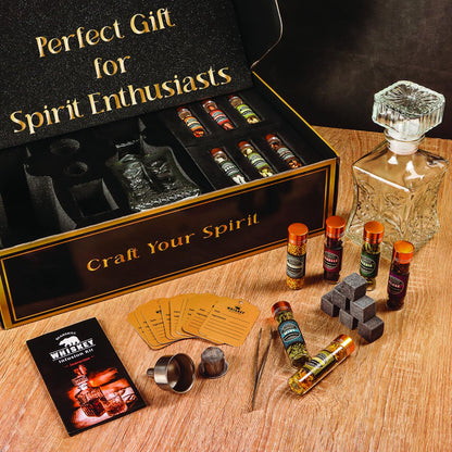 Whiskey Infusion Kit, DIY Alcohol Making Kit for Infusing Bourbon, Rye, Gin, Vodka, Tequila, Rum with Custom Botanicals, Perfect Alcohol Infusion Kits Whiskey Gifts for Men, Dad, Husband