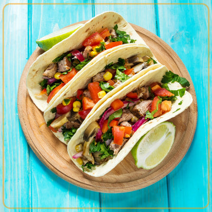 Taco Tuesday Complete Taco Serving Set with Tortilla Warmer, Salsa Bowls, Shell Holders, and Mortar and Pestle - 9-Piece Set - Red, Yellow, and Green