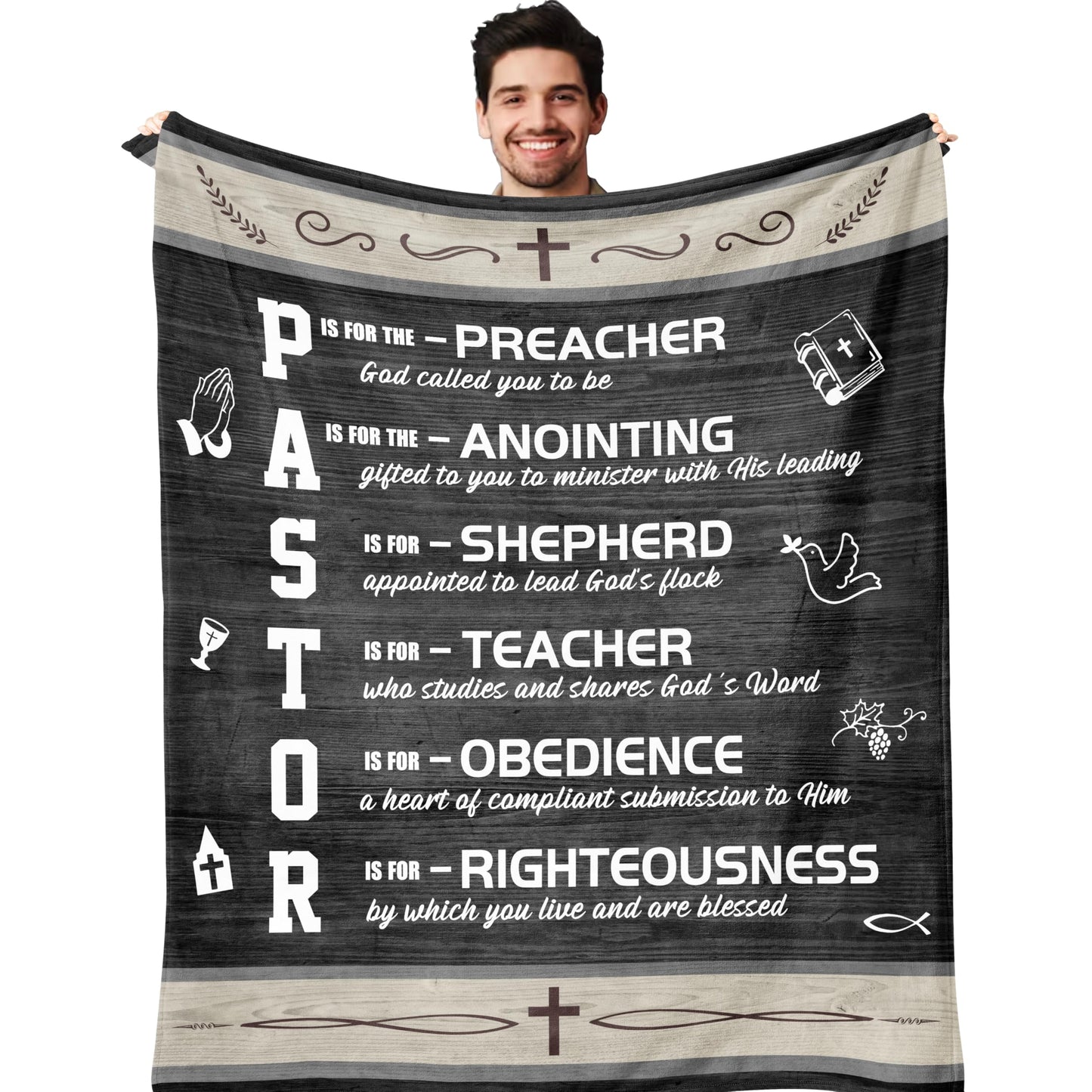 QOJUYO Pastor Appreciation Gifts Blanket 60"x50", Gifts for Pastors Men, Gift for Pastor
