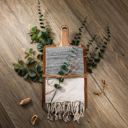 Reallnaive Hostess Gifts Set for Women Housewarming Gifts Include Cutting Board Cotton Turkish Hand Towel Eucalyptus Stem and Hemp Rope for Kitchen Wedding Party New Home Housewarming