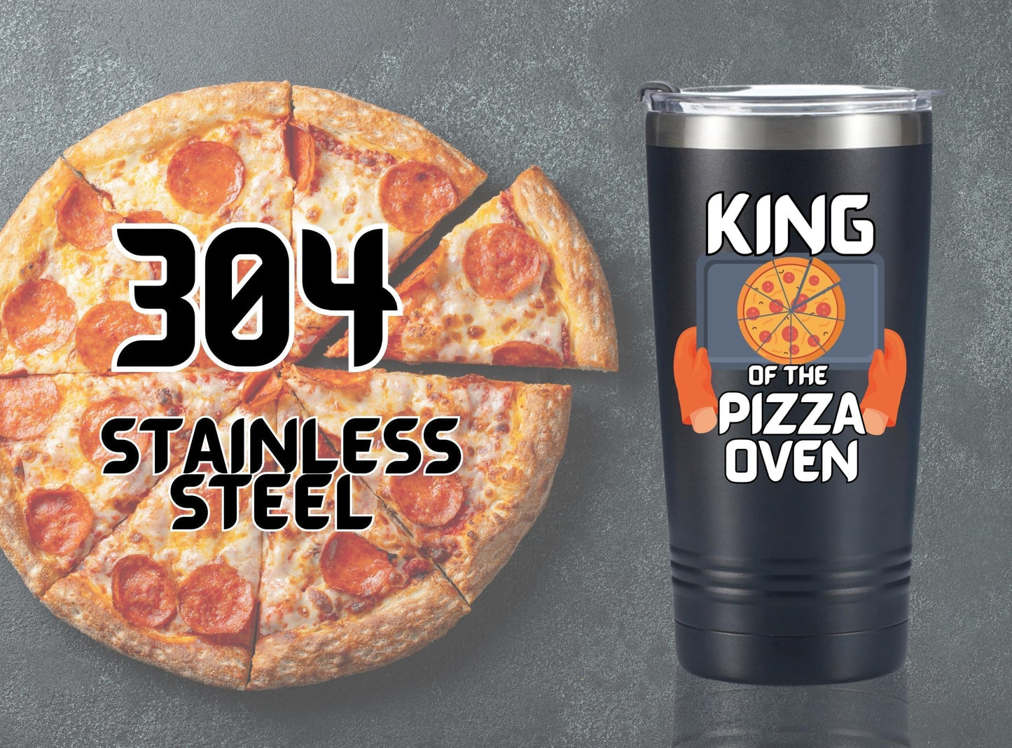 Onebttl Pizza Gifts for Pizza Makers Lovers for Christmas, Birthday, 20oz Stainless Steel Tumbler with Lid and Straw - Pizza Making Themed